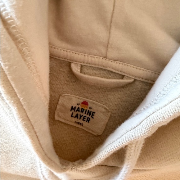Marine Layer Portillo Beige Hoodie Size Large - Picture 3 of 3